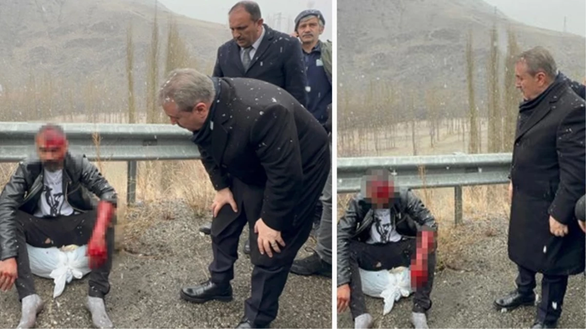 BBP lideri Destici kazada yaralanan tır şoförüne yardım etti
