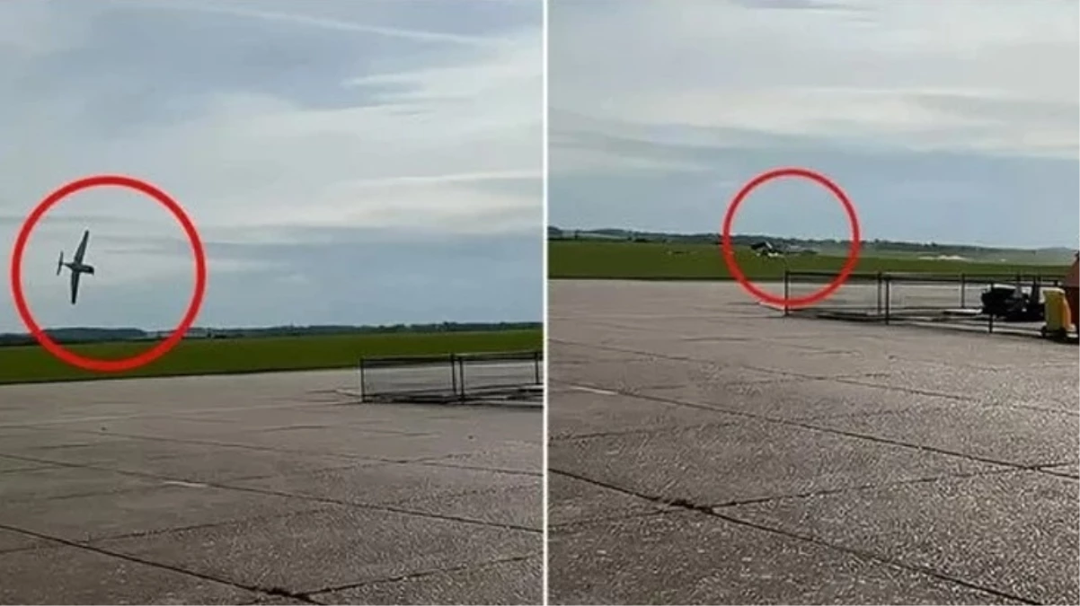 İngiltere'de gösteri uçağı düştü, pilot yanarak can verdi